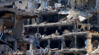 Ina chasa destruida en Siria. 