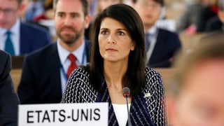 Nikki Haley la delegada dals Stadis Unids tar las Naziuns Unidas. 