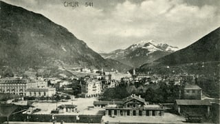 Il maletg mussa la staziun da Cuira l'onn 1905.
