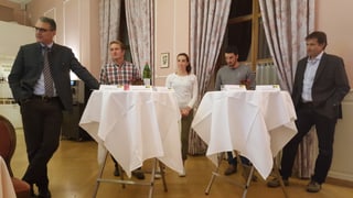 Il podium; da sanestra Andreas Felix, Ambrosi Hoffmann, Aita Gasparin, Jonas Baumann e Gian Michael