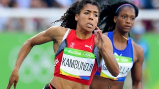 Mujinga Kambundji en acziuns sur 200 meters.