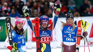 Wendy Holdener, Mikaela Schiffrin e Frida Hansdotter.
