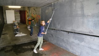 In giuven ed ina giuvna dattan colur grischa ad ina paraid In giuven ed ina giuvna dattan colur grischa ad ina paraid