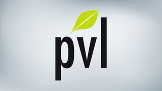 Logo PVL cun ina feglia veda sur il P.