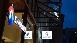 Purtret dal logo blau, alv, cotschen da la Swisscom. 