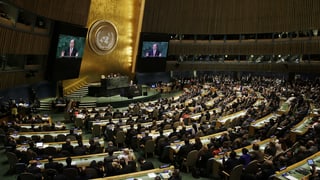 Il secretari general, Ban Ki Moon discurra a la radunanza generala da l’ONU.