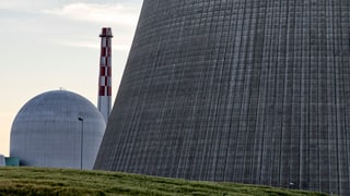 L'ovra nucleara Leibstadt en il chantun Argovia. A dretga la tur da sfradentar il svapur d'aua da l'implant.