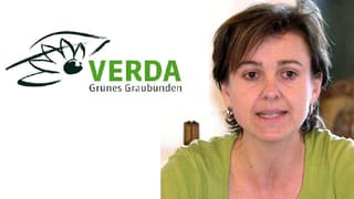 Anita Mazzetta cun il logo da la partida Verda.