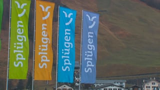 quatter bandieras cun l'inscripziun Splügen