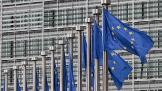 bandieras da l'UE daavant il parlament a Brüssel
