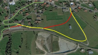 maletg da satelit cun il vitg da Rabius.