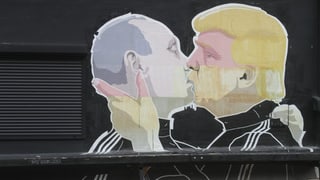 caricaturas da Trump e Putin