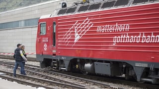 Locomotiva da la Matterhorn Gotthard Bahn.