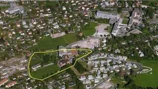 La zona previsa marcada cun gelg.
