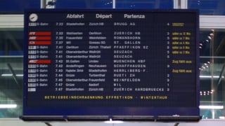 Tabla cun partenzas da tren.