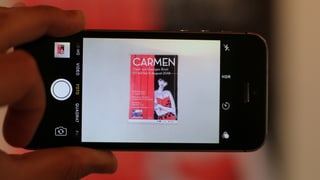 Il placat per Carmen a l'Opera Viva 2018 sin in telefonin. 
