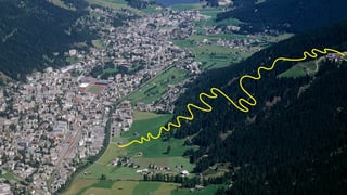 regiun da Tavau, cun mellen è inditgà la ruta da la nova via da velos da muntogna