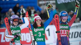 Viktoria Rebensburg, Federica Brignone e Mikaela Shiffrin.