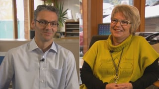 Ernst Sax, president communal da Sursaissa ed Irene Schneider, presidenta communala da Mundaun.