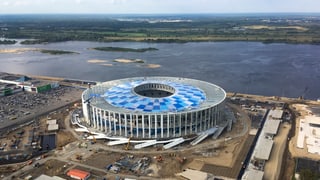 Purtret dal stadion da la perspectiva d'in helicopter. 