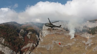 Purtret dal helicopter dal tip Super-Puma en acziun. 