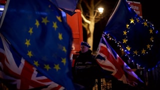 Bandiera da l'UE e da la Gronda Britannia.