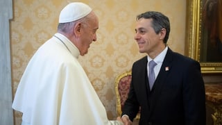 Papa Francestg ed Ignazio Cassis. 