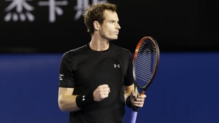 Andy Murray sa legra suenter avair fatg il punct decisiv cunter Nick Kyrgios