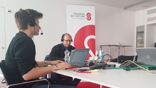 Purtret da Martin Candinas ed il redactur dal Radio Rumantsch Pietro Jacomet. 