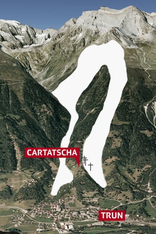 La lavina da Cartatscha (approximativ) tenor descripziuns da perditgas.