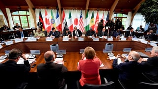 Ils participants da l’inscunter suprem G7 ad Elmau en la Germania.