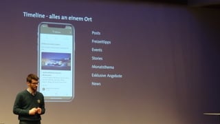 Robin Mark in dals responsabels per la software preschenta la plattafurma GRhome. 