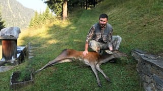 Vatga-tschierv da Manuel Eicher sajettà sper la tegia da Zeznas a Duvin.