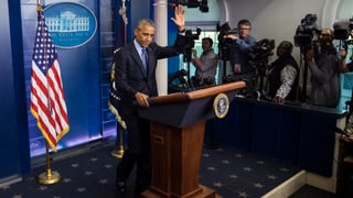 Barack Obama durant sia davosa conferenza da medias.