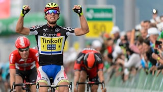 Peter Sagan giubilescha tar sia victoria al Tour de Suisse.