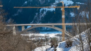 La Punt Val Mulinaun curt avant la finiziun da la construcziun.