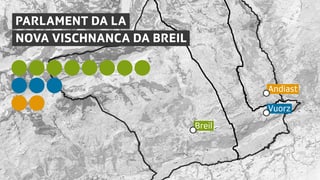 Dumber da sezs dals vischinadis Breil, Vuorz ed Andiast en il parlament da la nova vischnanca Breil.