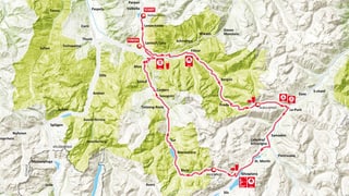 carta cun ruta da la Alpen Challenge