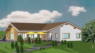 Visualisaziun da la nova chasa dal Club da Golf Sedrun.