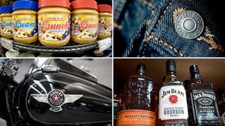 Products americans: peannutbutter, jeans, töfs, whisky