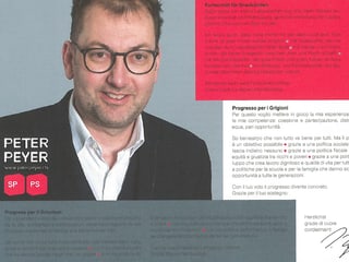 Cun quai flyer fa Peter Peyer reclama per sasez. 