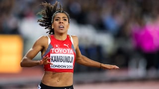 L'atleta svizra Mujinga Kambundji L'atleta svizra Mujinga Kambundji