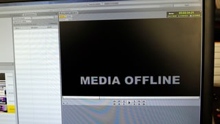 visur cun inscripziun "media offline"
