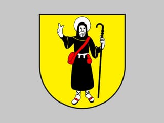 La vopna da Sagogn cun il sontg Columban.