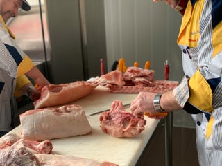 Bruno Aguilar e Luigino Maffei cha lavuran con la charn