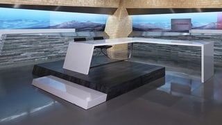 Tar la decoraziun dal studio da la Televisiun Rumantscha l’onn 2009 domineschan materials grischuns; crap e lain. Tar la decoraziun dal studio da la Televisiun Rumantscha l’onn 2009 domineschan materials grischuns; crap e lain.