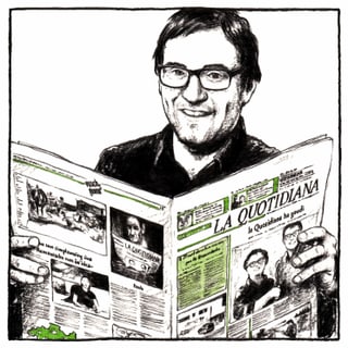 caricatura, David Truttmann, emprim schefredactur da la FMR (Fundaziun Medias Rumantscha) caricatura, David Truttmann, emprim schefredactur da la FMR (Fundaziun Medias Rumantscha)