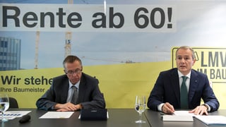 Il directur Daniel Lehmann ed il president Gian-Luca Lardi da la Societad Svizra dals Impressaris-Constructurs