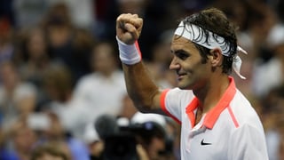 Roger Federer sa legra da sia victoria. 