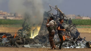 Il vrac dal helicopter sajettà giu en il nord da la Siria.